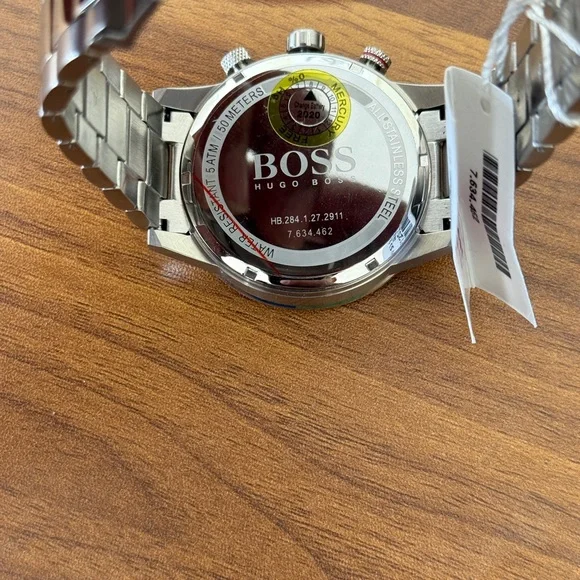 Hugo Boss Allure Chronograph Black Dial Stainless Steel Bracelet Watch | 44mm - Picture 7 of 13